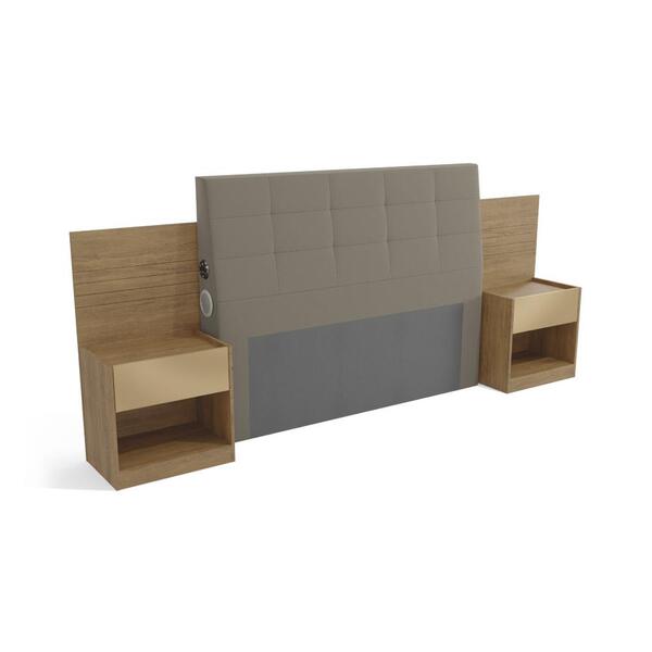 Cabeceira Casal/queen Mesa De Cabeceira E Caixa De Som Freij