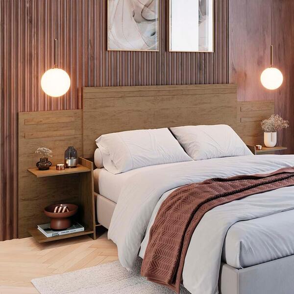 Cabeceira Casal, Queen Size E Solteiro Com Nichos Laterais Ca