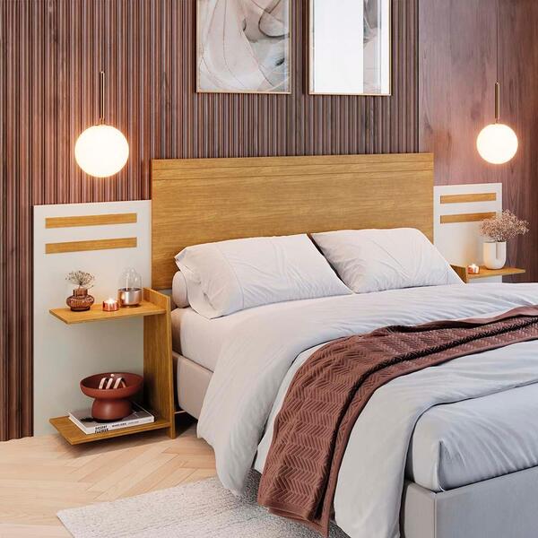 Cabeceira Casal, Queen Size E Solteiro Com Nichos Laterais Na