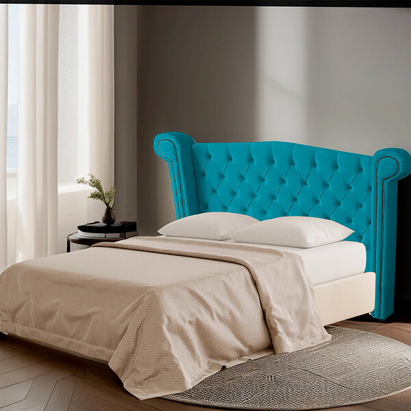 Cabeceira Casal Queen Size Estofada Para Cama Box Ayla Veludo