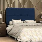 Cabeceira Casal Queen Vênus 160cm Suede Azul Marinho - D'mone