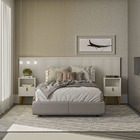 Cabeceira Casal Ripada 133x241com Frame Alexa Off White - Ede