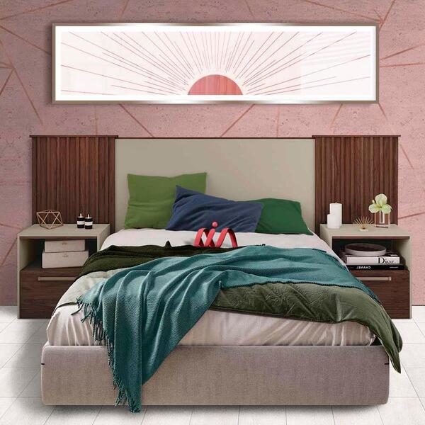 Cabeceira Casal Ripada Com Mesa De Cabeceiras Lucius Havana O