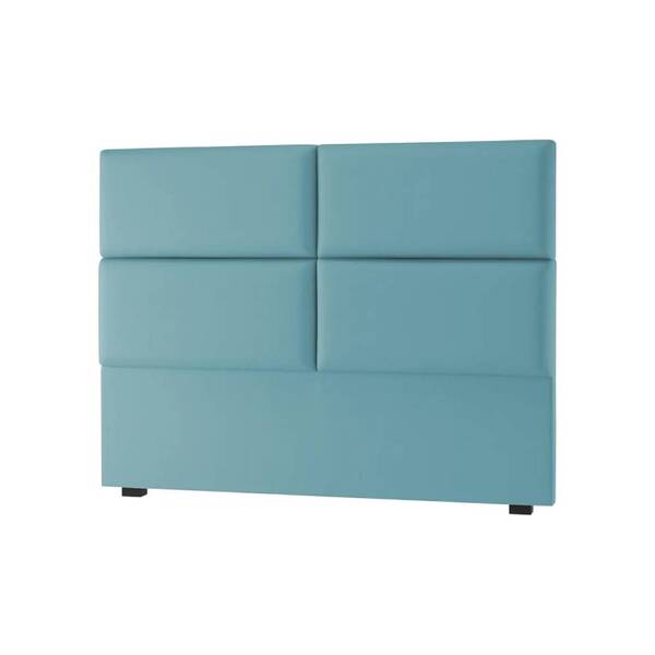 Cabeceira Casal Roma 140cm Suede Azul Claro Bnn Decor