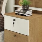 Cabeceira Casal Santorini Mdf Com Tomada  Amêndoa/off White