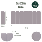 Cabeceira Casal Sarja 140x60 Cama Box Modulada Arredondada Ci