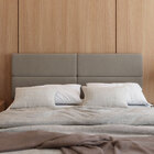 Cabeceira Casal Sophia Suede Bege