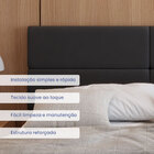 Cabeceira Casal Sophia Suede Grafite