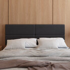 Cabeceira Casal Sophia Suede Grafite