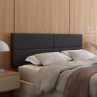 Cabeceira Casal Sophia Suede Grafite