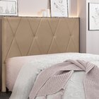 Cabeceira Casal Suede 140cm Aquilla  Bege