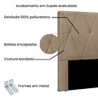 Cabeceira Casal Suede 140cm Aquilla  Bege