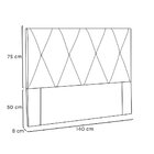 Cabeceira Casal Suede 140cm Aquilla  Preto