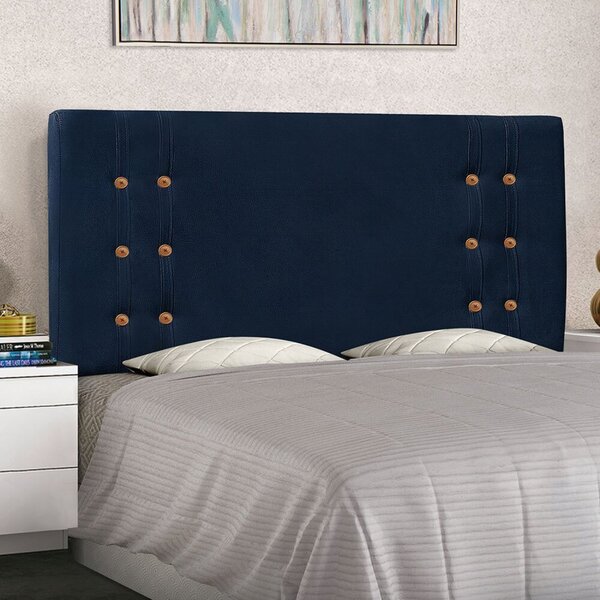 Cabeceira Casal Suede 140cm Gênova  Azul Marinho