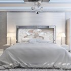 Cabeceira Casal Suede Estampado Aliança Painel Cama Box 140 X