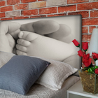 Cabeceira Casal Suede Estampado Baby Painel Cama Box 140 X 60