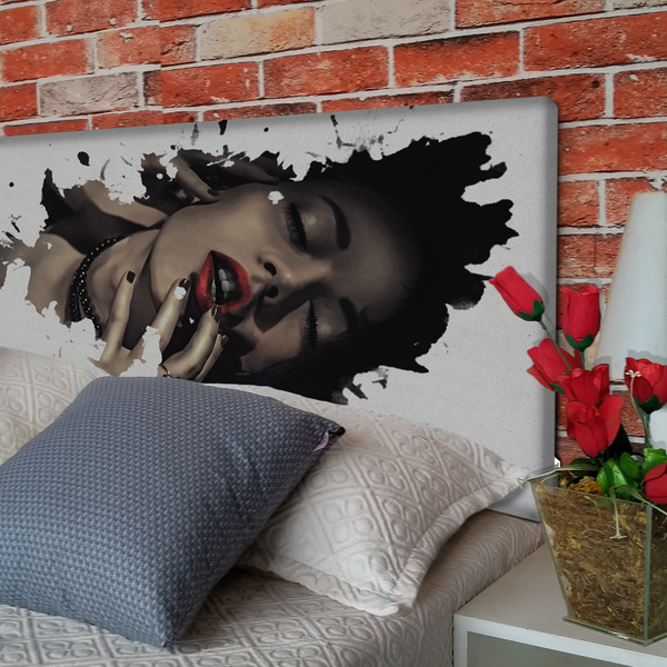 Cabeceira Casal Suede Estampado Mulher Painel Cama Box 140 X