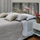 Cabeceira Casal Suede Estampado Natureza Painel Cama Box 140
