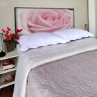 Cabeceira Casal Suede Estampado Rosa Clara Painel Cama Box 14