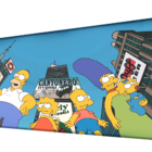 Cabeceira Casal Suede Estampado Simpsons Painel Cama Box 140