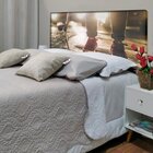 Cabeceira Casal Suede Estampado Skate Painel Cama Box 140 X 60