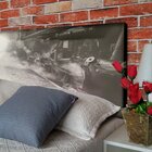 Cabeceira Casal Suede Estampado Trem Locomotiva Painel Cama B