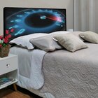 Cabeceira Casal Suede Estampado Velocimetro Painel Cama Box 1