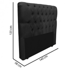 Cabeceira Casal Suede Preto 1,40m Estofada Capitone Madrid Pa