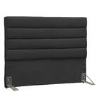 Cabeceira Casal Suede Preto E 2 Mesas De Cabeceira Branco