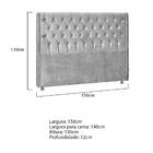Cabeceira Casal Tóquio P04 140 Cm Suede - Amarena Móveis - Ci