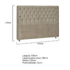 Cabeceira Casal Tóquio P04 140 Cm Suede - Doce Sonho Móveis -