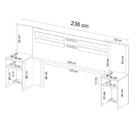 Cabeceira Casal Triunfo 216cm Nogal Vanilla Touch 9590