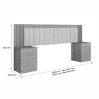 Cabeceira Casal Valência Estofada Extensível Com Mesa De Cabe