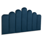 Cabeceira Casal Veludo 140x77 Cama Box Modulada Concha Azul M