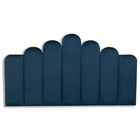 Cabeceira Casal Veludo 140x77 Cama Box Modulada Concha Azul M