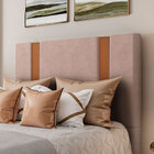 Cabeceira Casal Verona Em Veludo Com Sapata Cor Rose Sonhar