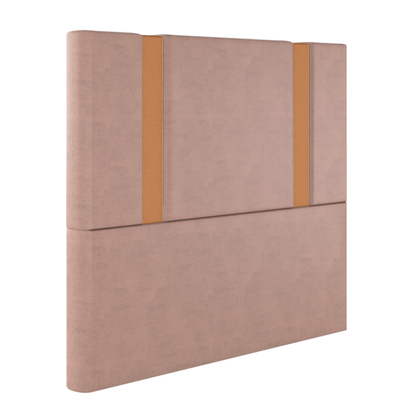 Cabeceira Casal Verona Em Veludo Com Sapata Cor Rose Sonhar