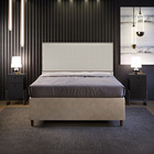 Cabeceira Casal Vicenza 140 Cm Bouclê Creme L02 Com 02 Mesas