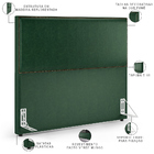 Cabeceira Casal Vicenza 140 Cm Facto Verde Musgo L02 E 2 Mesa