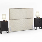 Cabeceira Casal Vicenza 140 Cm Linho Champagne L02 Com 02 Mes