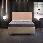 Cabeceira Casal Vicenza 140 Cm Linho Rosê L02 Com 02 Mesas De