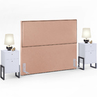 Cabeceira Casal Vicenza 140 Cm Linho Rosê L02 Com 02 Mesas De