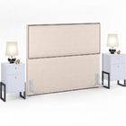 Cabeceira Casal Vicenza 140 Cm Suede Bege L02 Com 02 Mesas De