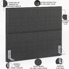 Cabeceira Casal Vicenza 140cm Linho Cinza Escuro L02 Com 2 Me