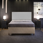 Cabeceira Casal Vicenza 160 Cm Bouclê Cinza L02 Com 02 Mesas