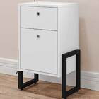 Cabeceira Casal Vicenza 160 Cm Bouclê Cinza L02 Com 02 Mesas