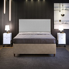 Cabeceira Casal Vicenza 160 Cm Bouclê Cinza L02 Com 02 Mesas