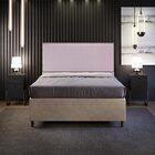 Cabeceira Casal Vicenza 160 Cm Bouclê Rosê L02 Com 02 Mesas D