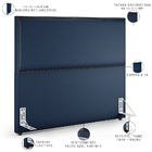 Cabeceira Casal Vicenza 160cm Facto Azul Marinho L02 E 2 Mesa
