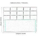 Cabeceira Casal Viena 1 40m Estofado Modulado Suede Marrom